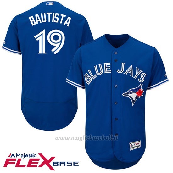 Maglia Baseball Uomo Toronto Blue Jays Jose Bautista Blu Flex Base Autentico Collezione